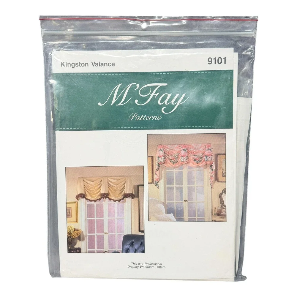 Vintage Kingston Valance Pattern 9101 M'Fay Uncut Window Treatment 1990s